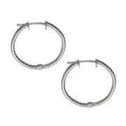 Multi-Diamond Round Hoop Earrings