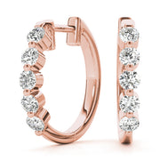 Rose Gold Diamond Fashion Hoop Earrings 0.5ctw