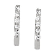 Round Diamond 5-Stone Hoop Earrings
