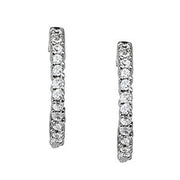 Round Diamond 12-Stone Hoop Earrings