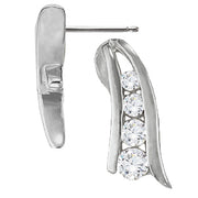 Round Diamond Journey Earring Pair