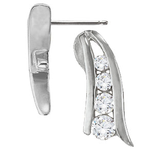 Round Diamond Journey Earring Pair