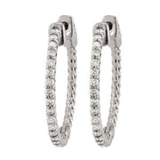 Round Diamond Inside Out Hoop Earrings