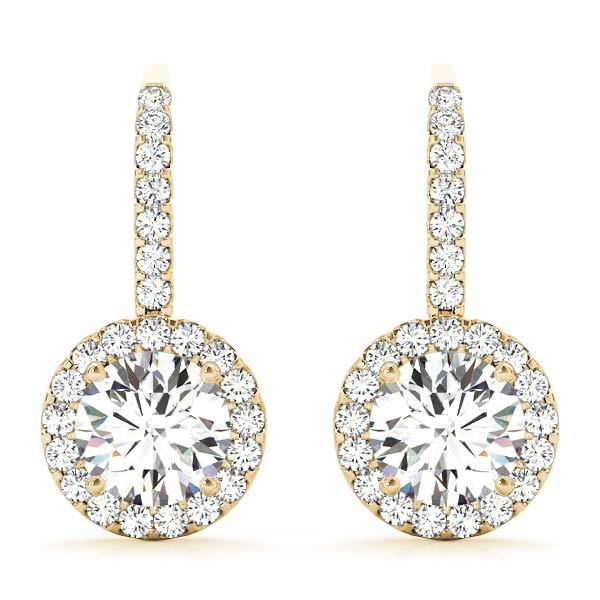 18K Yellow Gold 1ct Diamond Halo Stud Earrings
