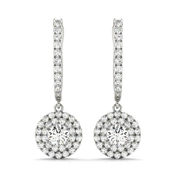 Diamond Round Halo Earrings