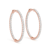 Rose Gold Diamond Inside Out Hoop Earrings