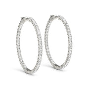 Round Diamond Inside Out Hoop Earrings
