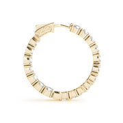 14K Yellow Gold Diamond Inside Out Hoop Earrings