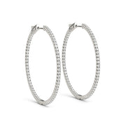 Diamond Inside Out Hoop Earrings in Multiple Gold Options