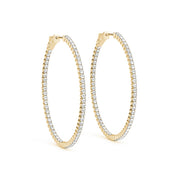 14K Yellow Gold Diamond Inside Out Hoops