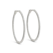 Round Diamond Inside Out Hoop Earrings