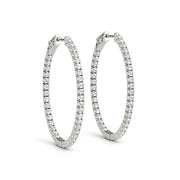 Round Diamond Inside Out Hoop Earrings