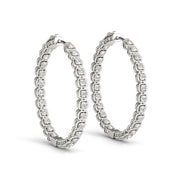 Round Diamond Inside Out Hoop Earrings