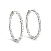 Round Diamond Inside Out Hoop Earrings