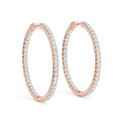 Rose Gold Diamond Inside Out Hoop Earrings 1/2 ctw