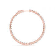 Rose Gold Diamond Inside Out Hoop Earrings 1/2 ctw
