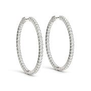 Diamond Inside Out Hoop Earrings in Multiple Metals