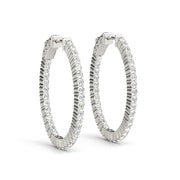 Diamond Inside Out Hoop Earrings in Multiple Gold Options