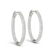 Diamond Inside Out Hoop Earrings in Multiple Metals