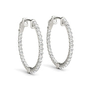 Diamond Inside Out Hoop Earrings in Multiple Gold Options