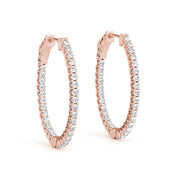 Rose Gold Diamond Inside Out Hoop Earrings
