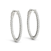 Diamond Inside Out Hoop Earrings in Multiple Metals