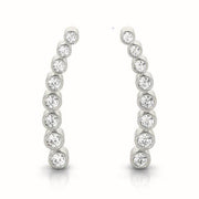 14K Gold Round Diamond Climber Earrings