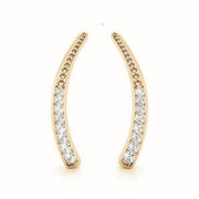 14K Yellow Gold Round Diamond Fashion Earrings