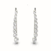 14K Gold Round Diamond Climber Earrings