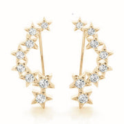 14K Yellow Gold Round Diamond Fashion Earrings