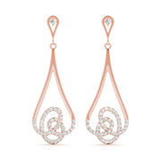 14K Rose Gold Round Diamond Fashion Earrings