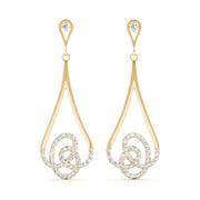 14K Yellow Gold Diamond Cluster Fashion Earrings