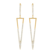 14K Yellow Gold Round Diamond Fashion Earrings