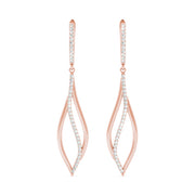 14K Rose Gold Diamond Fashion Earrings
