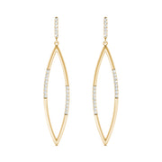 14K Yellow Gold Round Diamond Fashion Earrings
