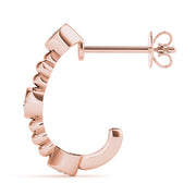 Rose Gold Diamond J-Hoop Earrings | 0.45 ctw