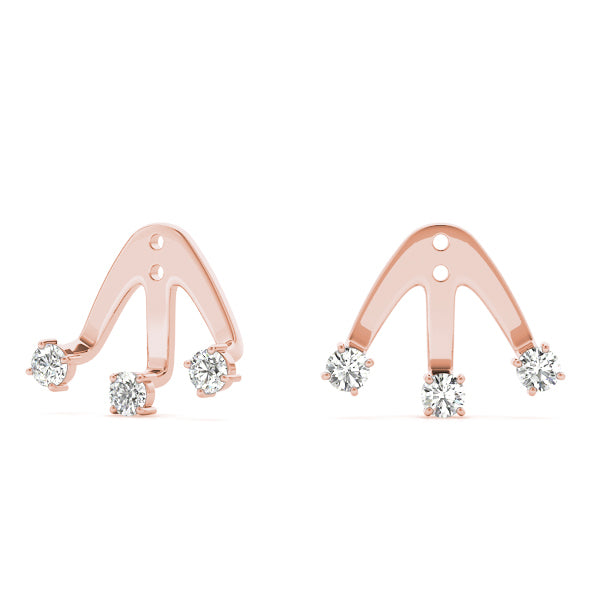 14K Rose Gold Diamond Fashion Earrings