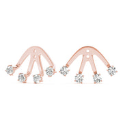 14K Rose Gold Diamond Fashion Earring Jackets