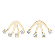 14K Yellow Gold Round Diamond Fashion Earrings