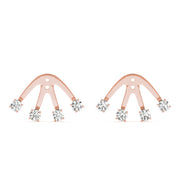 14K Rose Gold Diamond Fashion Earring Jackets