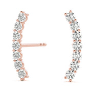 14K Rose Gold Diamond Fashion Earrings