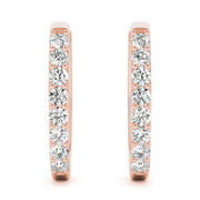 14K Rose Gold Diamond Fashion Hoop Earrings