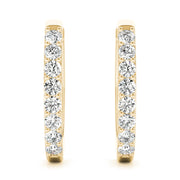 14K Yellow Gold Round Diamond Fashion Earrings