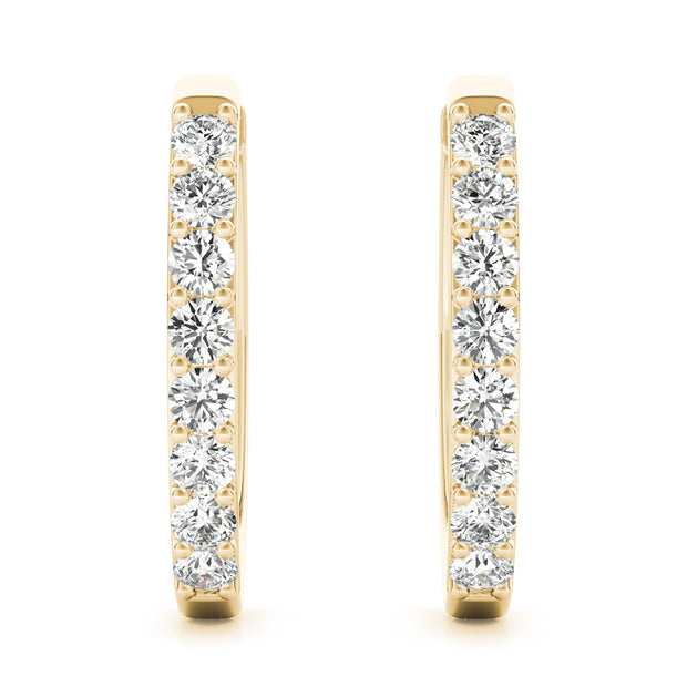 14K Yellow Gold Round Diamond Fashion Earrings