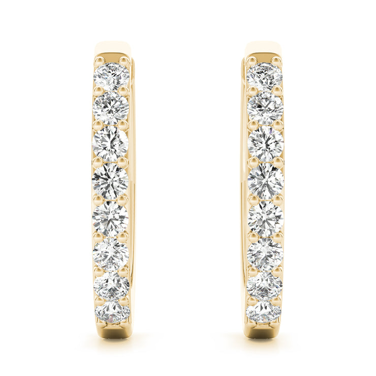 14K Yellow Gold Round Diamond Fashion Earrings
