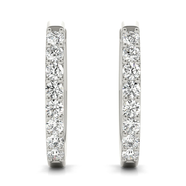 Round Diamond Hoop Earrings