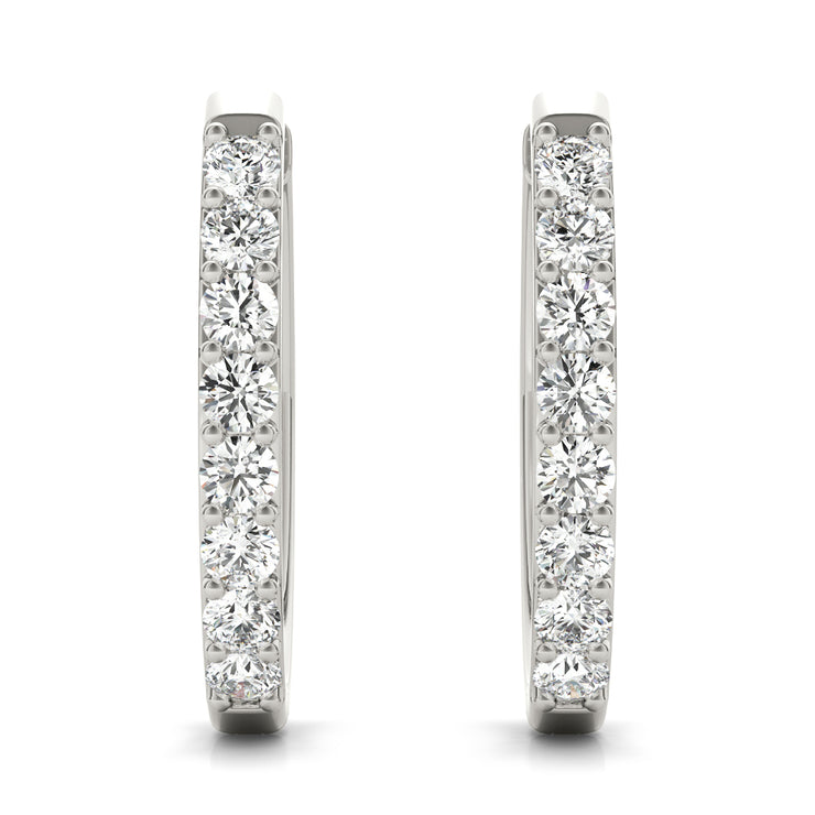 Round Diamond Hoop Earrings