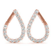 14K Rose Gold Round Diamond Fashion Earrings