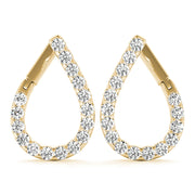 14K Yellow Gold Round Diamond Fashion Earrings