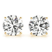 14K Yellow Gold Diamond Solitaire Stud Earrings